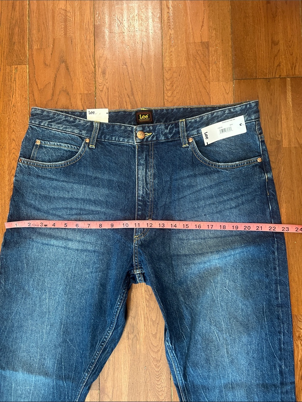Lee Slim Straight Rider Jeans in Night Wash Dark Blue 34 - Picture 7 of 9